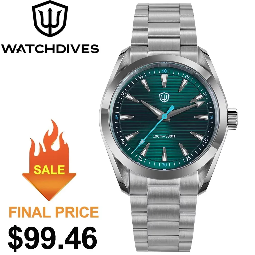 Guilloché Dial Watch - Watchdives 38mm Quartz Watch VH31 Sweep