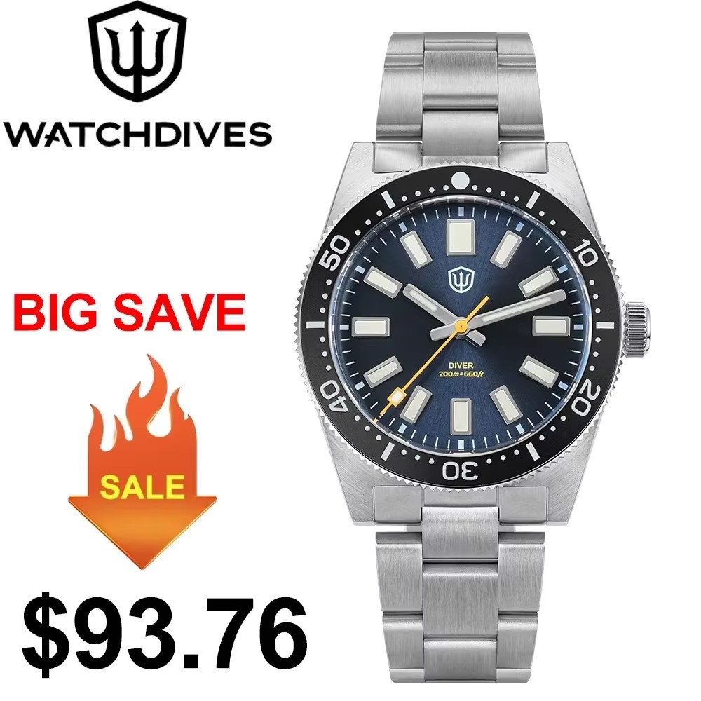 Guilloché Dial Watch - Watchdives WD1965 V2 Watch 38mm VH31