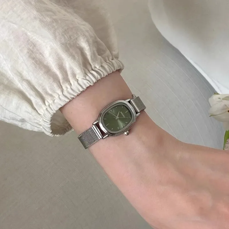 Luxury Watch Brands - Small Oval Dial Green Watch Simple