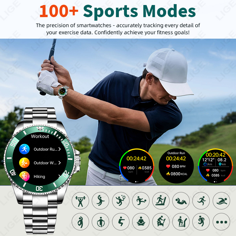 LIGE New Smart Watch Men Bluet - Luxury Watch In The World ulasan dan harga