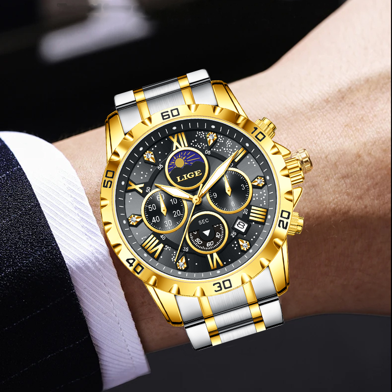 LIGE Top Brand Luxury Quartz M - Luxury Watch Brands ulasan dan harga