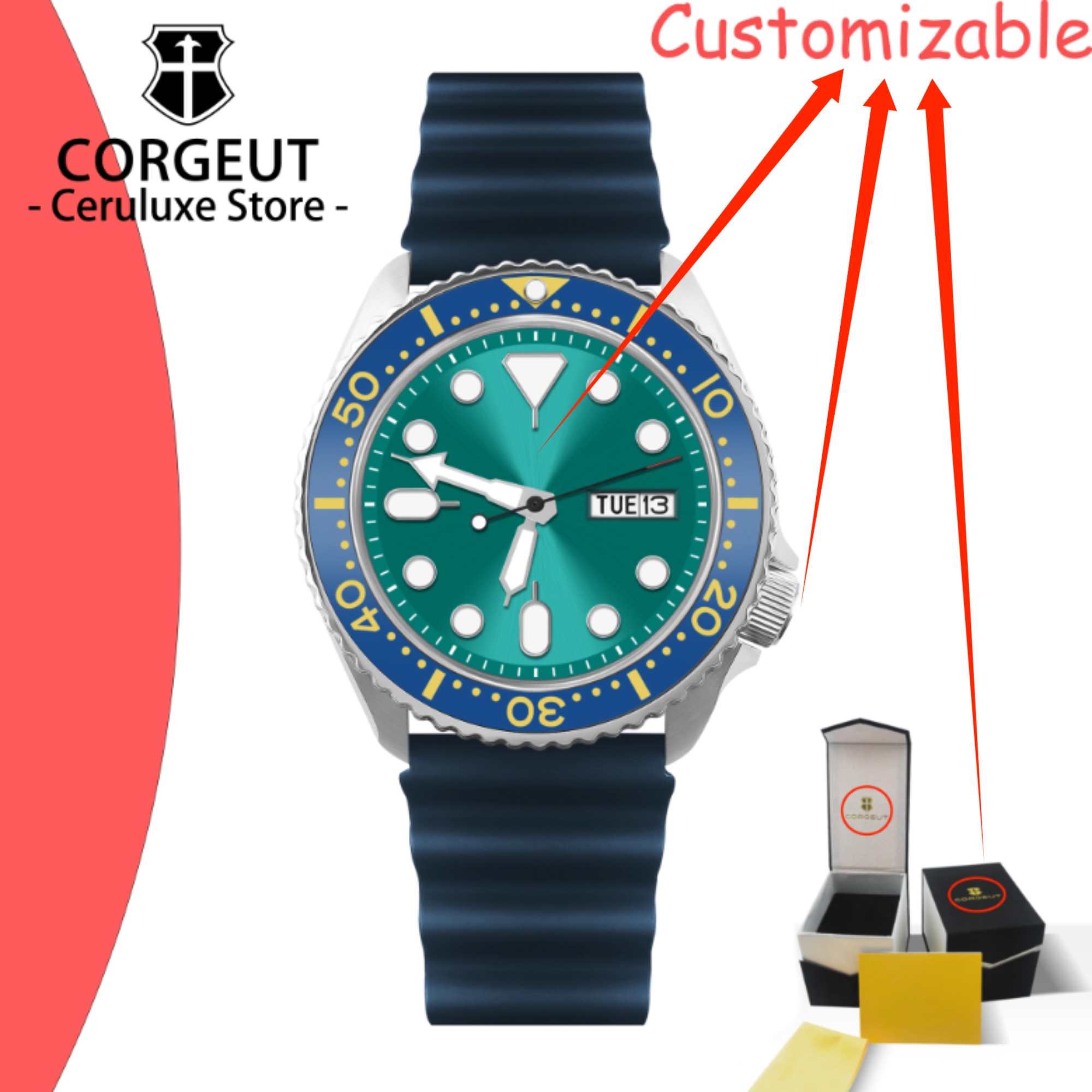 CUSTOM Logo Vintage Diver Watc - Luxury Watch Display ulasan dan harga
