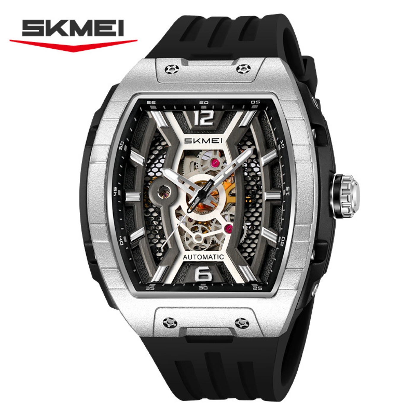Rose Gold Tonneau Men's Automa - Luxury Watch Case ulasan dan harga