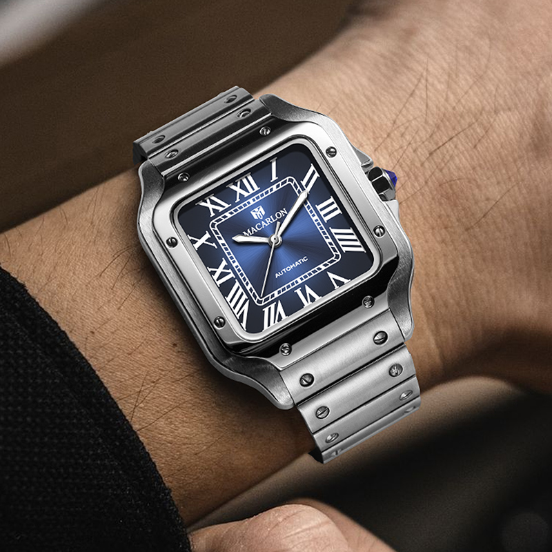 MACARLON Square Men's Automati - Luxury Watch China ulasan dan harga