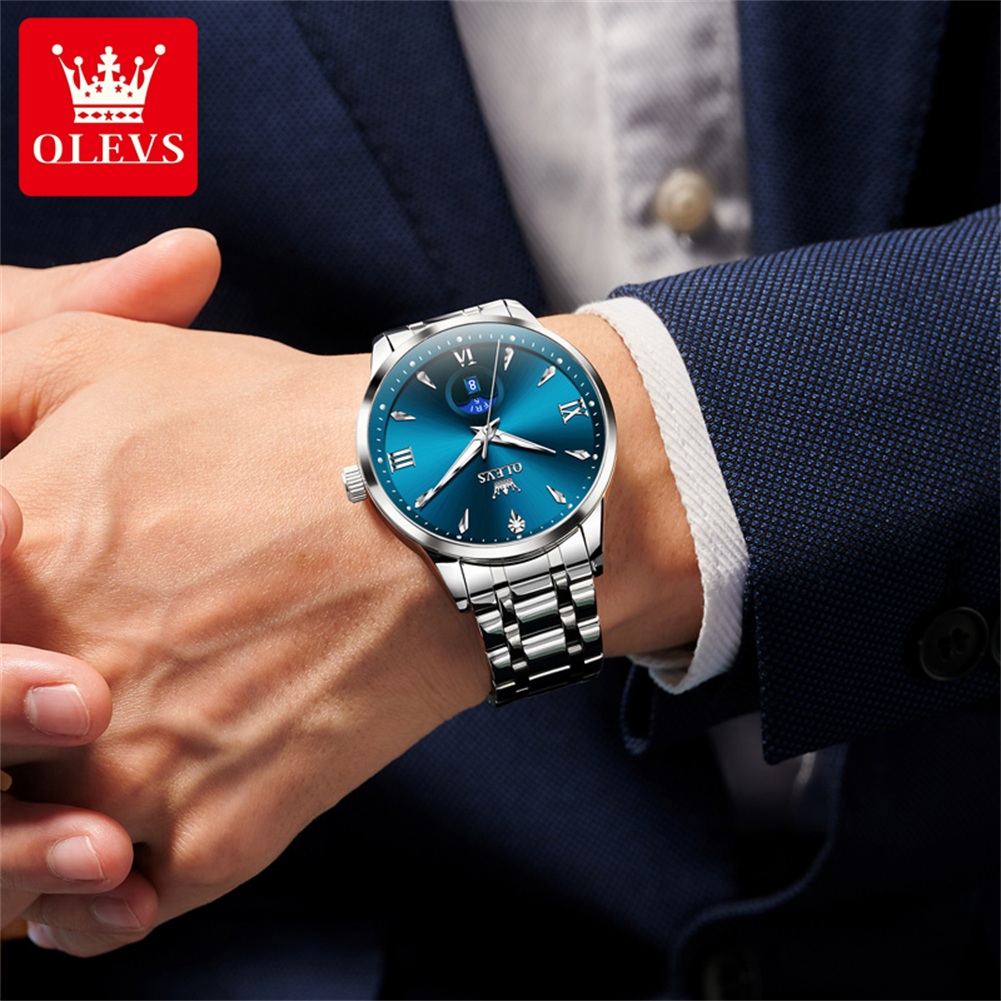 OLEVS Moon Phase men's watches - Luxury Watch Brands ulasan dan harga