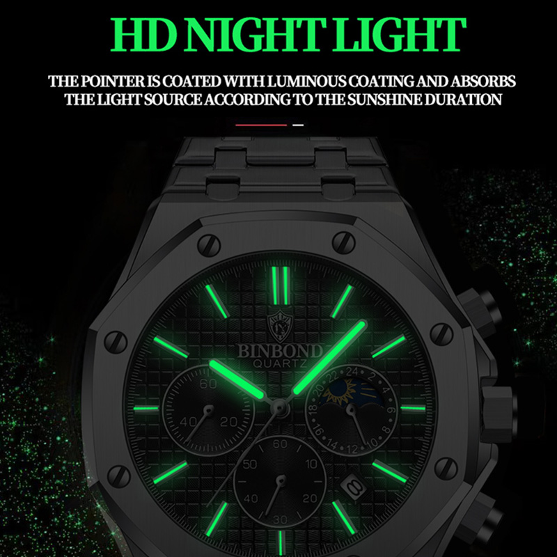 BINBOND Quality Men Watch Luxu - Luxury Watch Ap ulasan dan harga