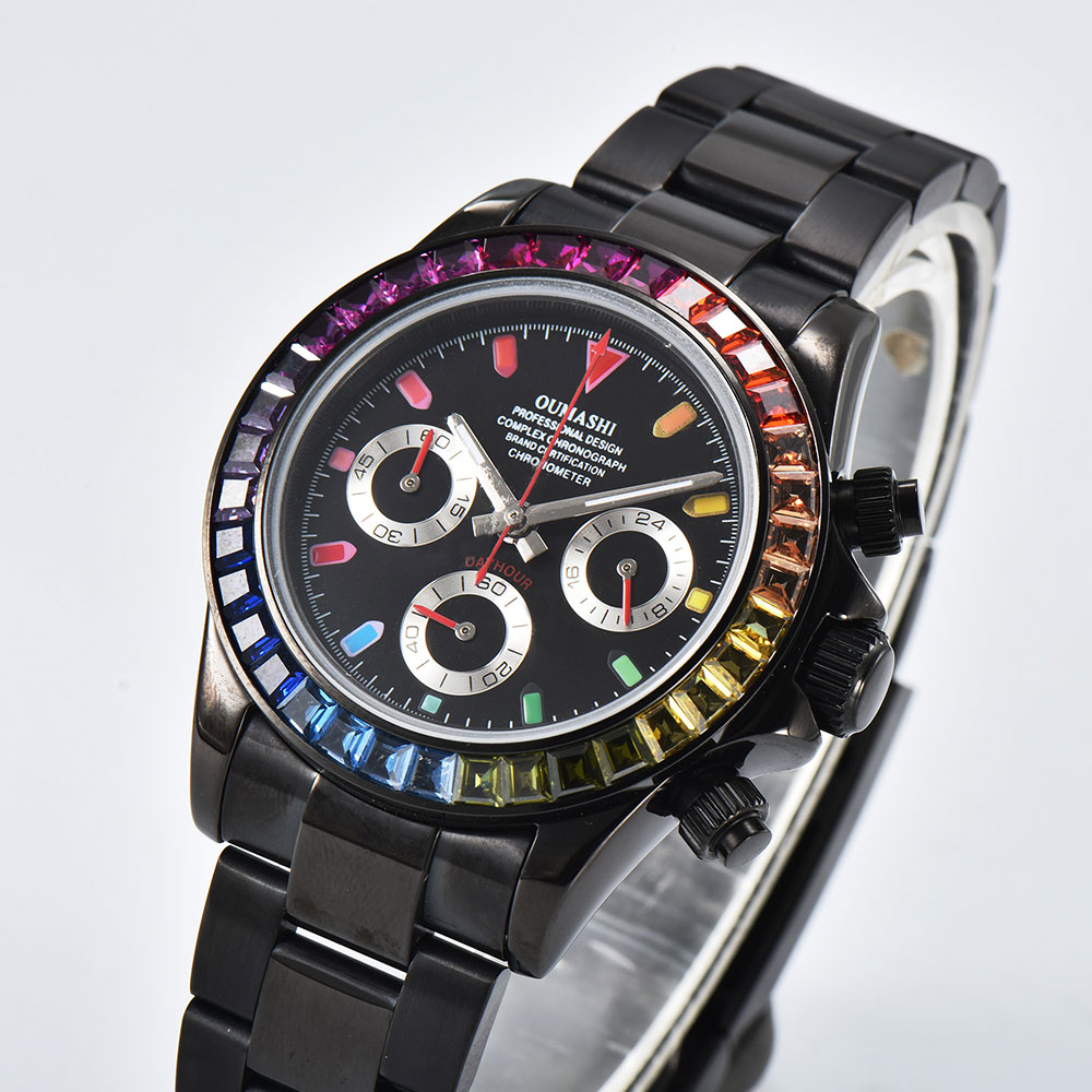 Luxurious 39mm Black Men's Wat - Luxury Watch Black ulasan dan harga