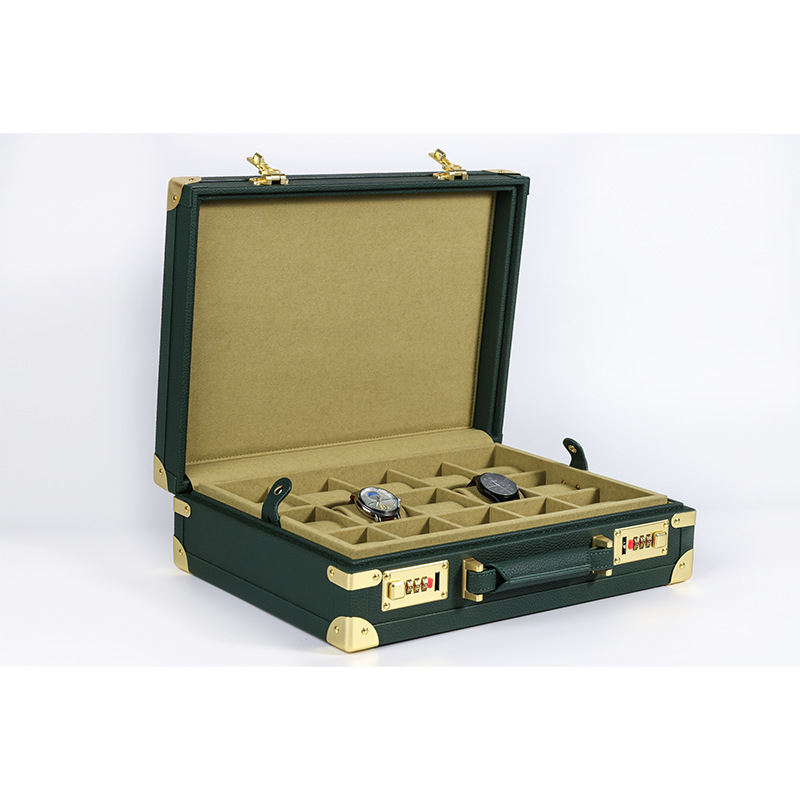OEM ODM Luxury 15 Slots Green  - Luxury Watch Storage ulasan dan harga