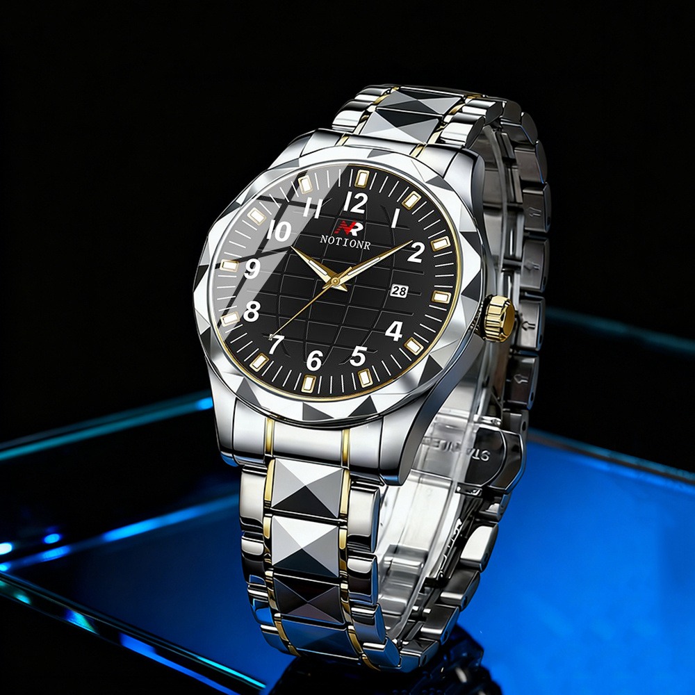 Men Stainless Steel Quartz Wat - Luxury Watch Black ulasan dan harga