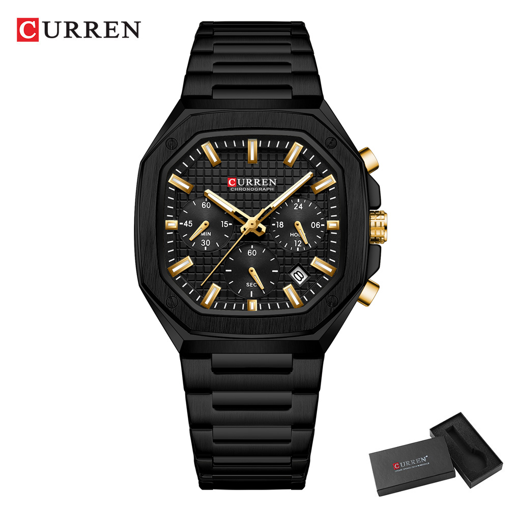 CURREN Luxury Square Chrono Wa - Luxury Watch Black ulasan dan harga