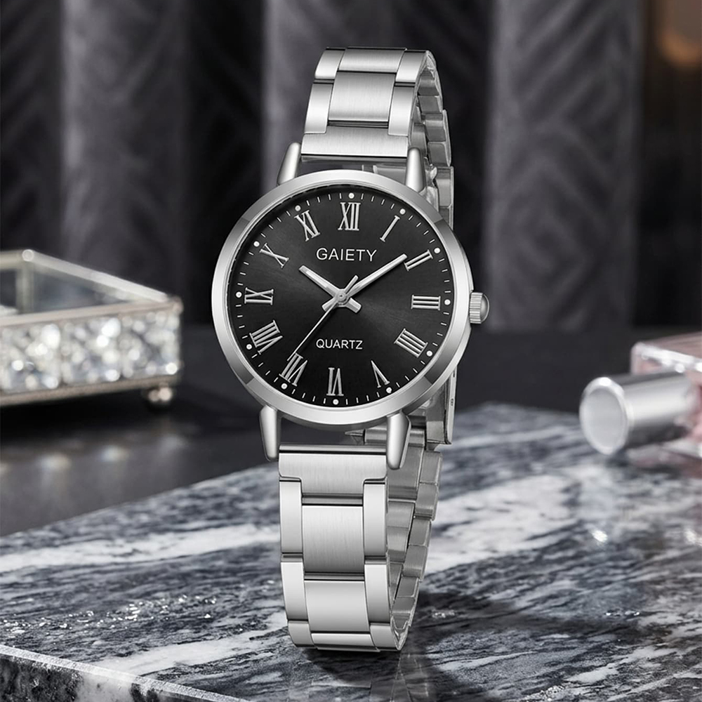 4Pcs/Set Unisex Jewelry Watche - Luxury Watch Black ulasan dan harga