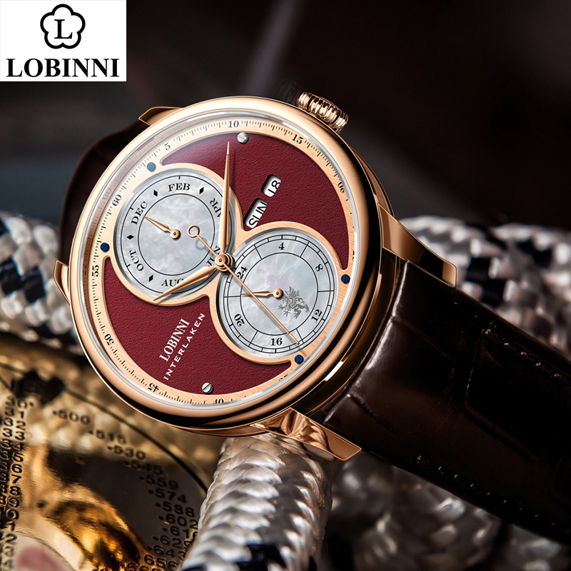 LOBINNI Automatic Mechanical W - Guilloché Dial Watch ulasan dan harga