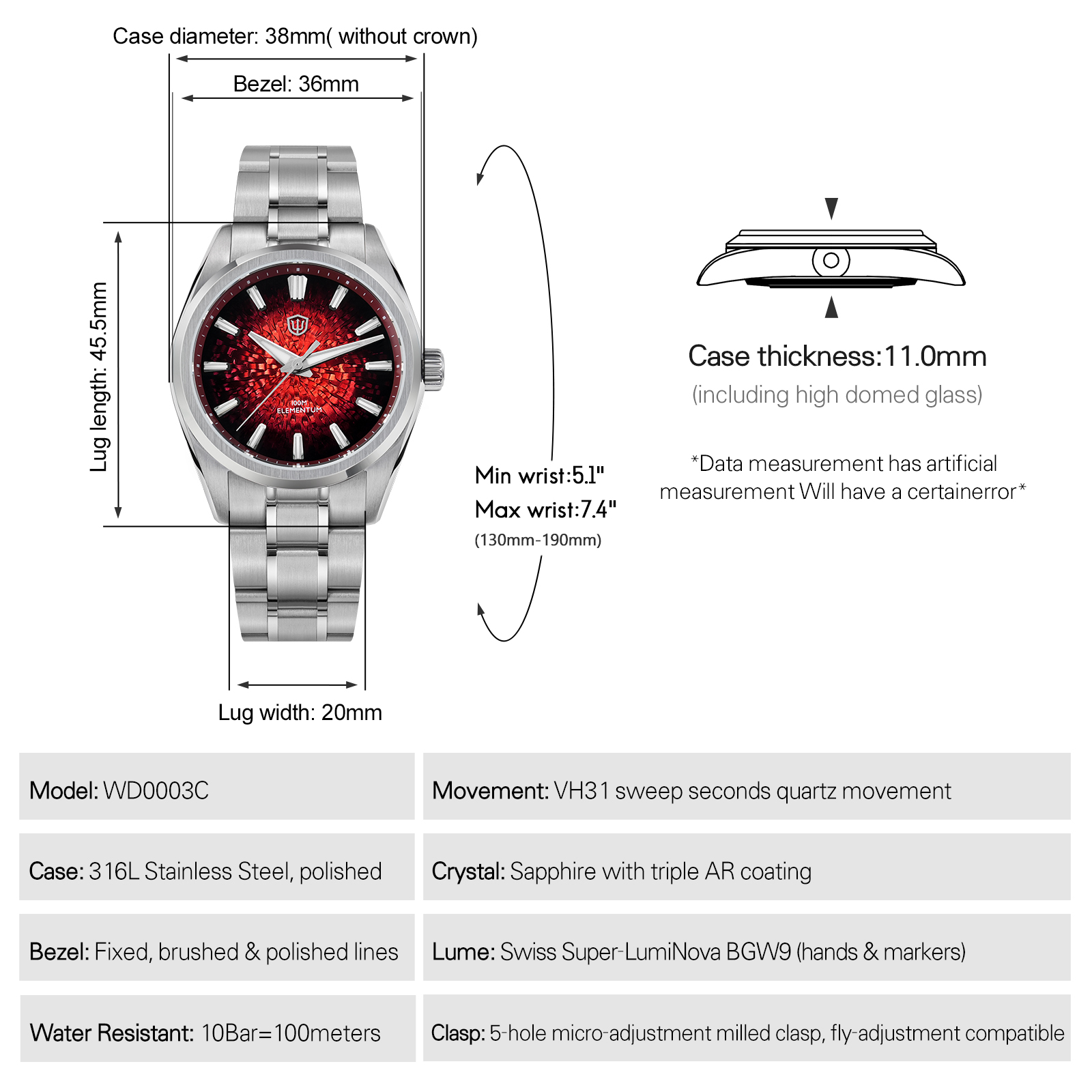 Watchdives New WD0003C Quartz  - Guilloché Dial Watch ulasan dan harga