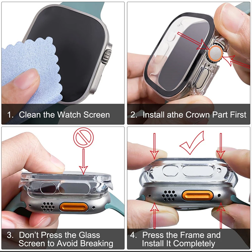 Glass+case For Apple Watch Ult - Luxury Watch Ap ulasan dan harga
